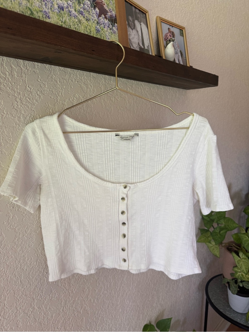 American Eagle Crop Scoop Neck Top